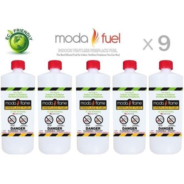 Moda Flame 9PKPHC Moda Flame 1 Quart Bio Ethanol Fireplace Fuel 9 Bottles, Moda Flame, Mfr#: 9PKPHC